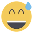 Free Grinning Face With Sweat Smiley Emojis アイコン