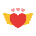 Free Heart Wings  Symbol