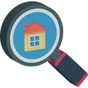 Free House Search Magnifying Glass Real Estate Icon