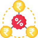 Free Interest Rate Ruppee Discout Icon