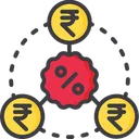 Free Interest Rate Ruppee Discout Icon