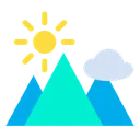 Free Montanha Nuvem Sol Ícone