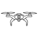 Free White Line Drone Illustration Quadcopter Uav Unmanned Aerial Vehicle アイコン