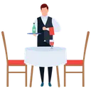 Free Serving Food Waiter Hot Food Icon