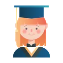 Free Student Graduate Lady Girl Icon