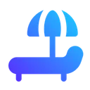 Free Sunbed Umbrella Lounger Symbol