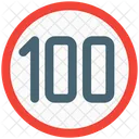 Velocidad de 100 kilómetros  Icono