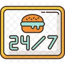 24 7 open burger  アイコン