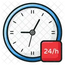 Round The Clock 24 Hour Service Timer Clock Icône