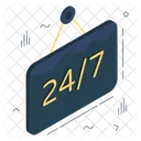 247 Hr Board Roadboard Signboard Icon