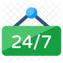 24/7 Hr Service Board  Symbol