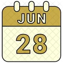 Junho Data Calendario Ícone