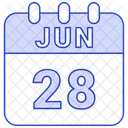 Junho Data Calendario Ícone