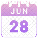 Junho Data Calendario Ícone