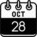 Outubro Dias Do Calendario Hora E Data Ícone