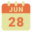 Junho Data Calendario Ícone