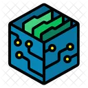 D Model Artificial Cube Save Icon