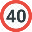 40 Speed Limit  Icon