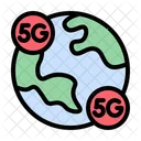 5 G Network Internet Icono