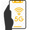 5 G Telefono Con La Mano Red G Icono