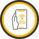 5 G Telephone Portable Reseau G Icône