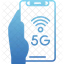 5 G Telefono Con La Mano Red G Icono