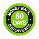 60 Days Guarantee 60 Days Money Back Guarantee Icon