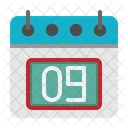 9 St Date Calendar Icon