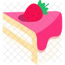 A piece of Vanilla Strawberry Cake tilted slightly upward  Icon