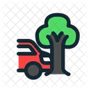 Coche Accidente Arbol Icono