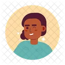 African american female winking expression  Icon