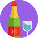 Christmas Wine Party Wine Happy New Year Icon