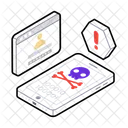 Alerta De Virus Aviso De Virus Notificacao De Malware Ícone