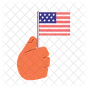 Flag Hand Us Holiday American Flag Hand Symbol