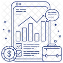 Analisis Movil Grafico De Datos Infografia Icono