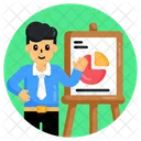 Business Lecture Business Presentation Business Chart Icon