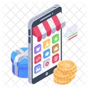 Compras En Linea Compras Moviles Comercio Electronico Icono