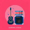 Apprentissage Musique Education Icône