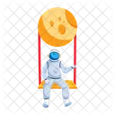 Astronaut Swinging Cosmonaut Space Scientist Symbol