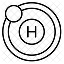 Atome Dhydrogene Symbole Scientifique Modele Atomique Icône