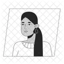 Attractive hispanic lady with long ponytail  Icono