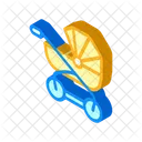 Baby Stroller Isometric Icon