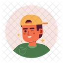 Backwards baseball cap latino guy winking smiling  Icon