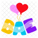 Bae Word Heart Balloons Love Balloons Symbol