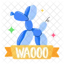 Balloon Dog Balloon Puppy Wao Word Icon