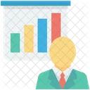 Bar Chart Businessman Icon