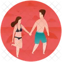 Romantic Couple Beach Romance Beach Couple Icon