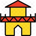 Beach House Cottage On Beach Hut Icon