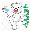 Ball Kick Bear Playing Beach Ball アイコン