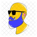 Bald Guy Beard Man Cool Beard Icon